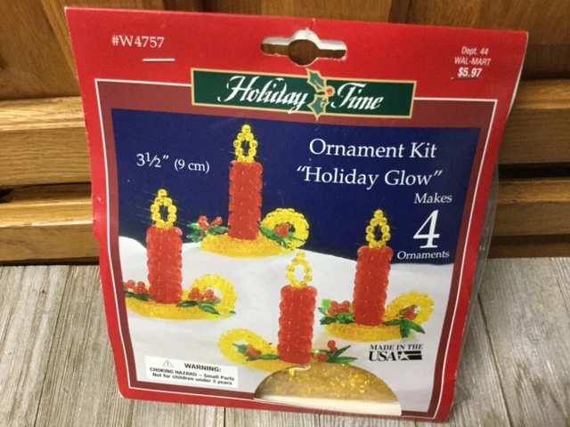 The Beadey Holiday Glow Kit con cuentas W4757 hace 4 adornos en forma de vela artesanal
