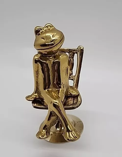 Vintage Brass Frog Figures With chair