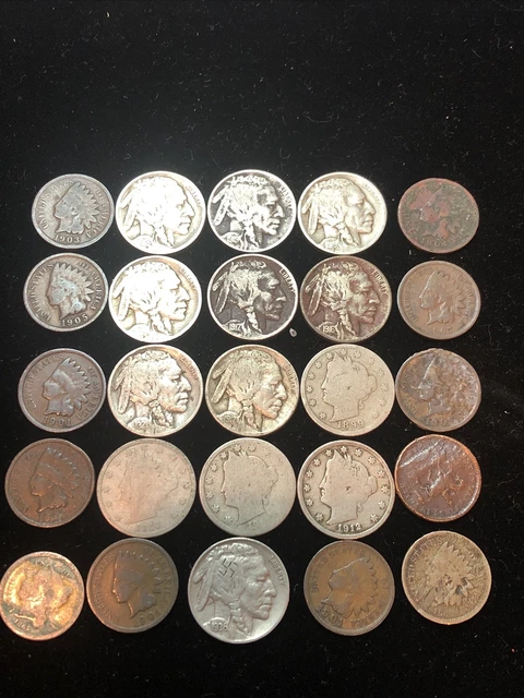 SASA Lot Of Type Coins As Pictured Indians Teens Buffalos 3 Cent Nickel