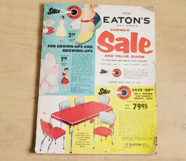 1956 Eatons Catalogue Summer Sale Canada With Flyer 1950s Fashion Manitoba