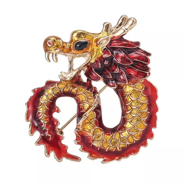 Suit Lapel Brooch Zodiac Dragon Shape Brooch Dragon Zodiac Brooch for Men Suit