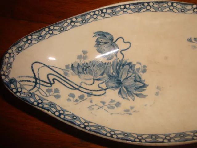 Sarreguemines U & C - ravier ou beurrier ancien Art Nouveau modèle Royat 2