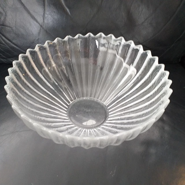 Vintage Dartington 24% Lead Crystal Frank Thrower Large Lotus Palm Fruit Bowl