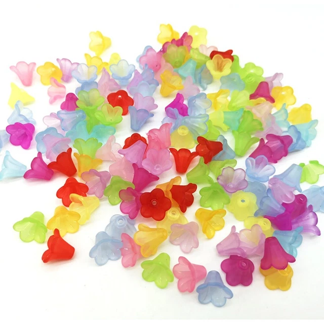 random color flower beads flower shape loose spacer beads  DIY jewelry making