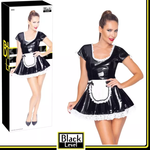 Mini abito da cameriera Sexy Maid Black Level Abbigliamento Fetish Sexy Donna