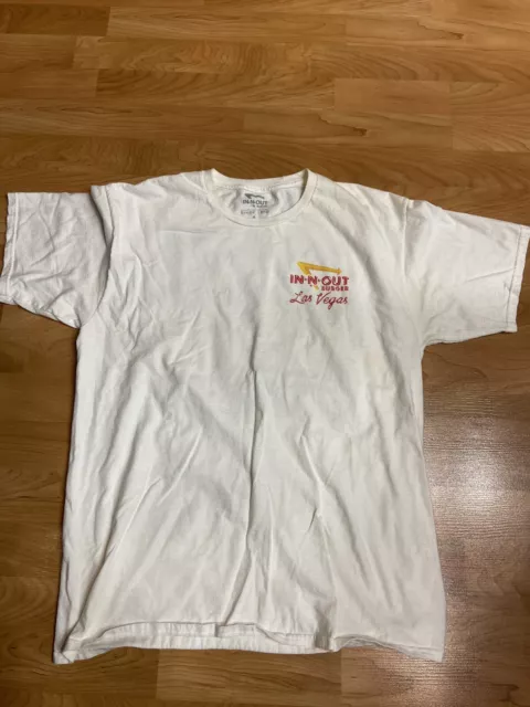 In N Out Burger Shirt Mens Large White California 2012 Burgers Distressed