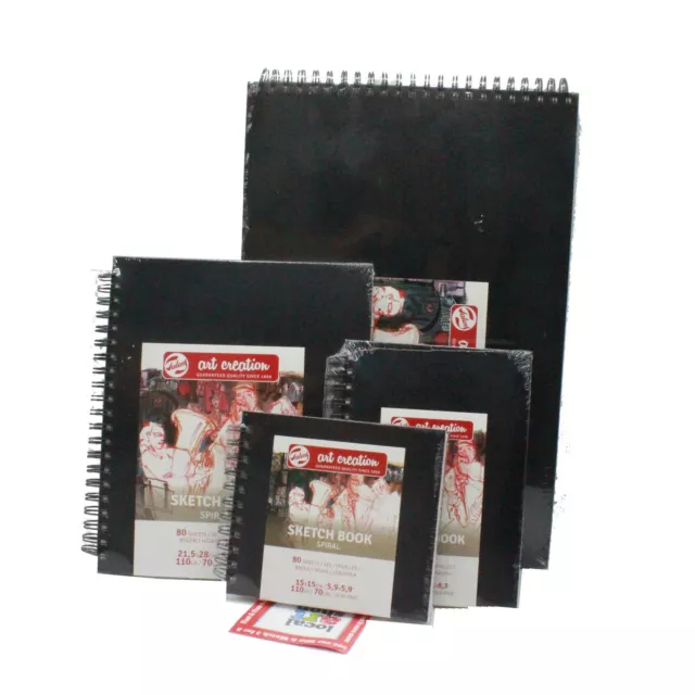 Talens sketch book hard back drawing paper pad 80 sheets 140gsm assorted sizes