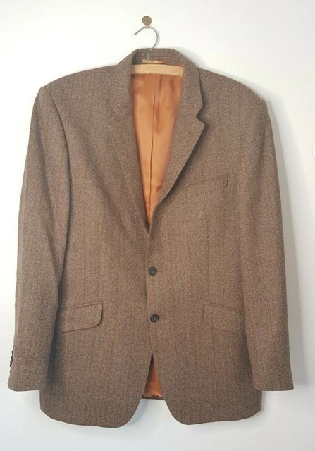 T M LEWIN Casual Jacket Lovat Tweed Woven in Scotland Brown 100 Wool LARGE 49.99 PicClick UK