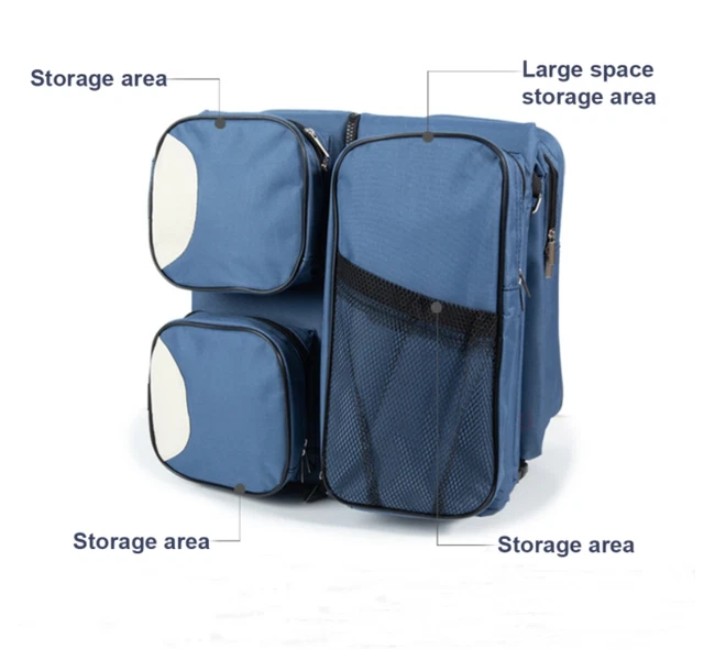 60L Large Folding Travel Baby Infant Crib Diaper Nappy Mummy Bed Bag 3