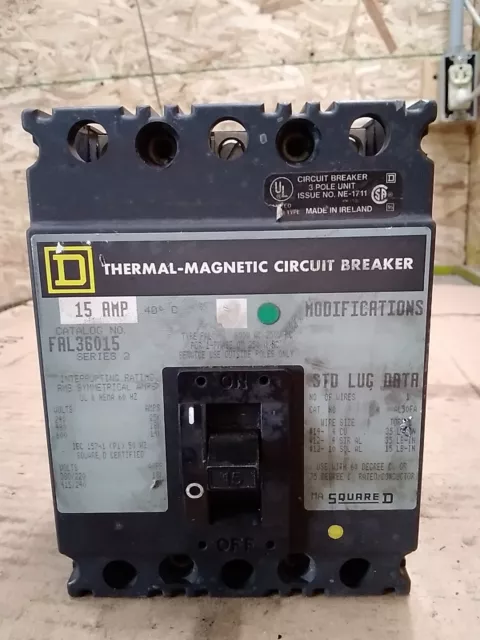 Square D FAL36015 Circuit Breaker 3P 15A 600V   Circuit Breaker 3P 15A 600V