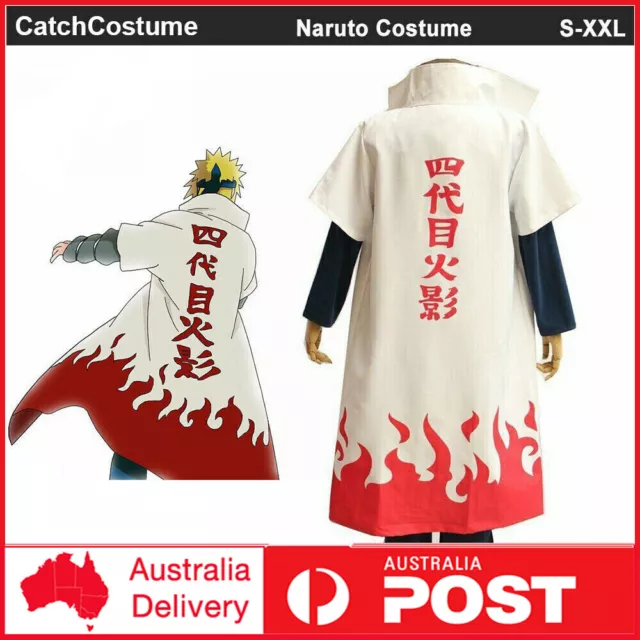 Anime Naruto Cosplay Costume 4th Fourth Hokage Namikaze Minato Cape Cloak Robe