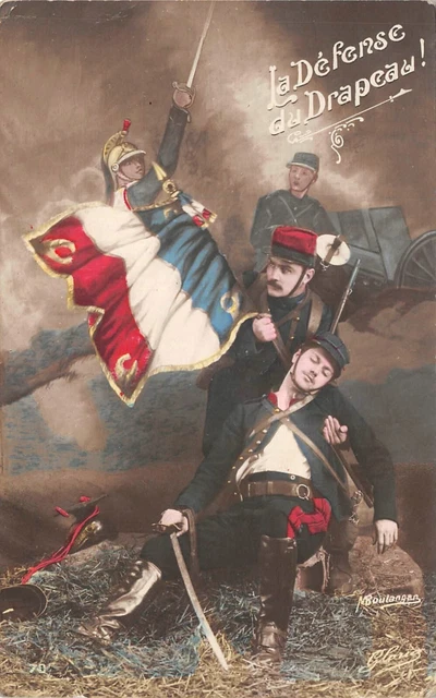 carte postale patriotique l'étoile de la france et de nos
