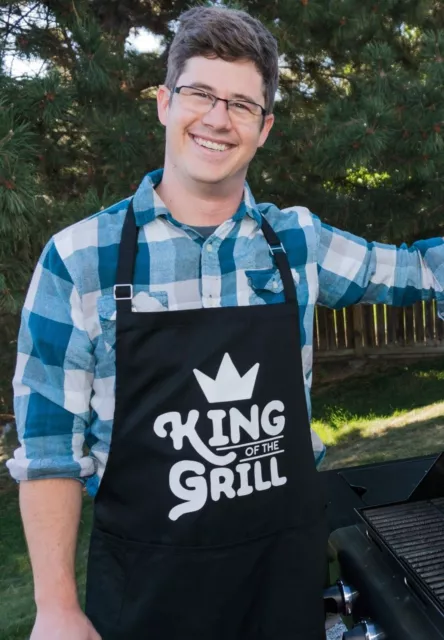 Tablier barbecue King of the Grill cadeau amusant pour les gars convient aux grands hommes 2
