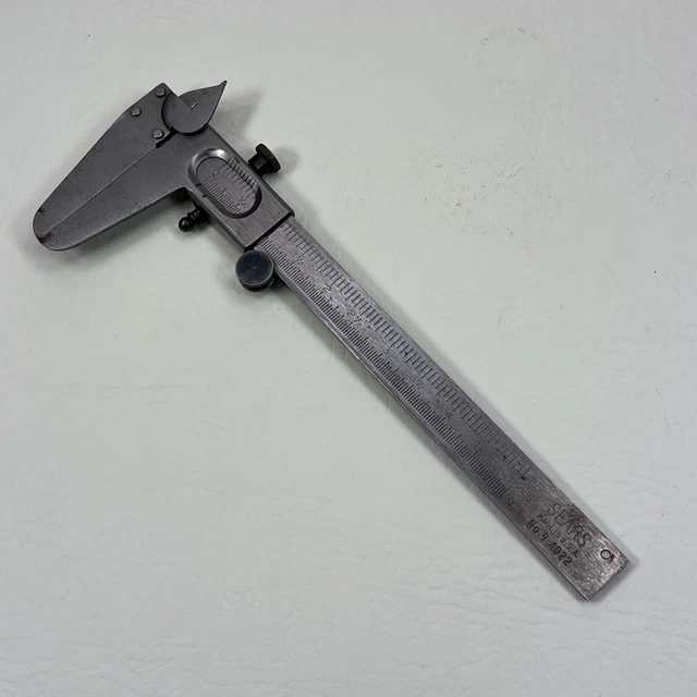 Vintage Sears USA No 9-4022 Vernier Caliper Mechanic Hand Tools Owner Mark