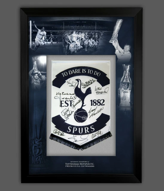 Spurs 1984 Hand Signed And Framed Pennant In A Picture Mount Display