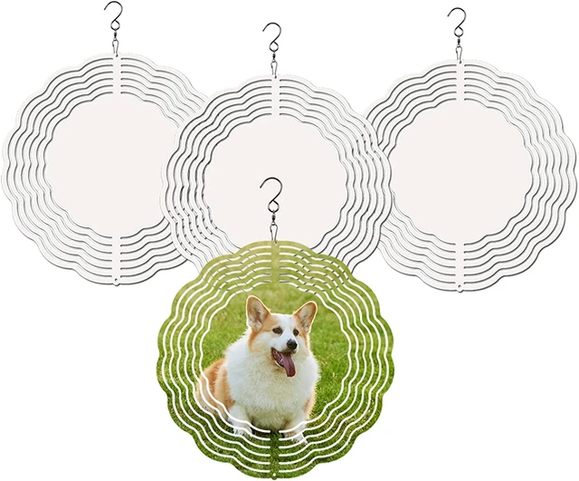 4PCS Sublimation Wind Spinner Blanks 10 Inch Sublimation Blanks Products Stainle