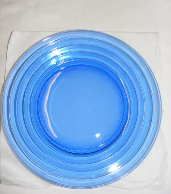 Vintage Moderntone Cobalt Blue Glass 8" Luncheon Plate Hazel Atlas 1934-1942