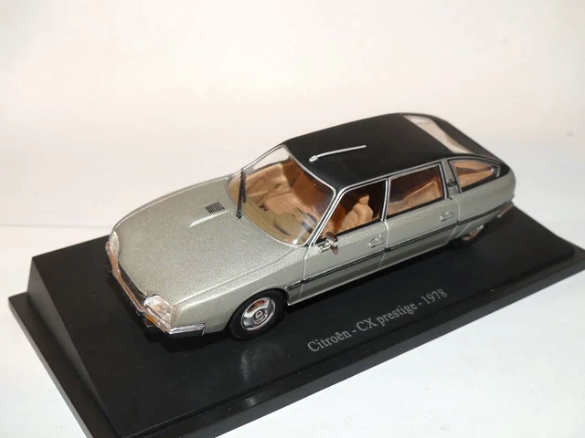 CITROEN CX PRESTIGE 1978 Gris UNIVERSAL HOBBIES 1:43 sur socle