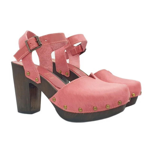 Mule Suédois en Cuir Couleur Fuchsia Made IN Italy - MY137 FUXIA