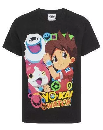 Yo Kai Watch Black Short Sleeved T-Shirt (Boys)