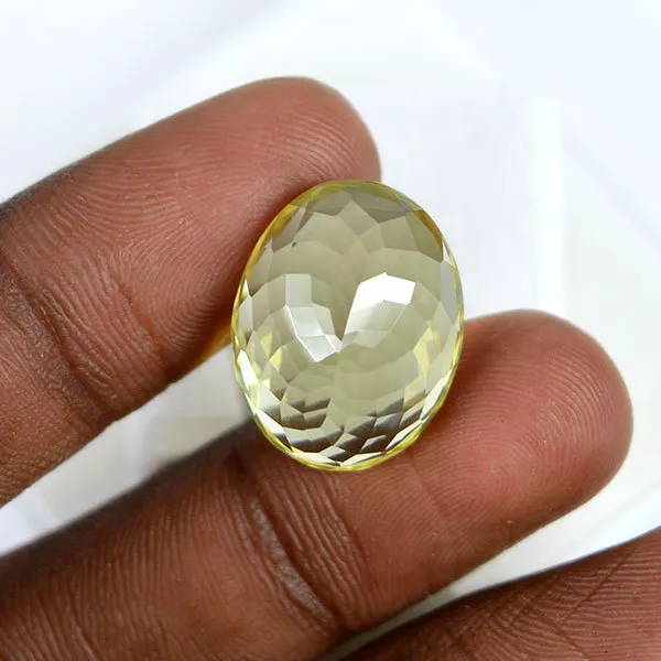 14.70 Cts Simmering Natural Lemon Quartz Oval Cut Loose Gemstone 3