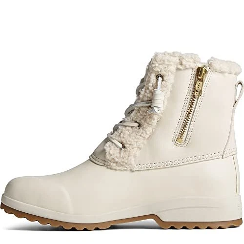 Sperry Women's Winter Boot Ivory Teddy Trim 9