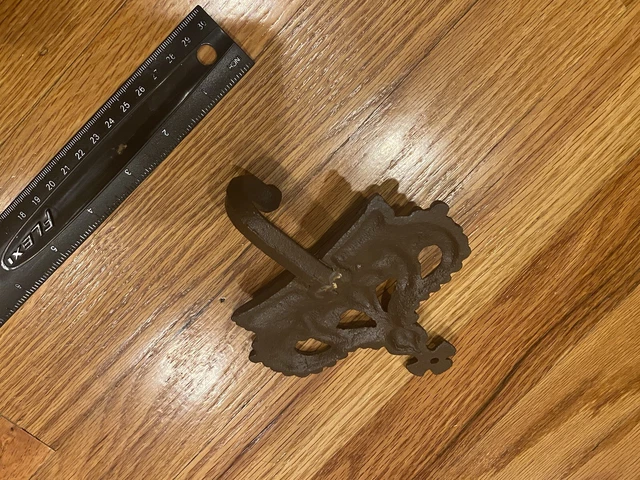 Unique Metal Hanger Hook - Crown With Cross - Nice Decorative Piece -Age Unknown 5