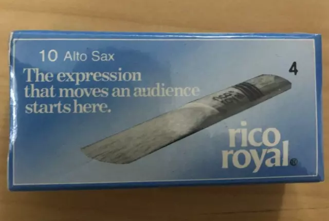 Cañas de saxo alto Rico Royal vintage - paquete de 10 - 4,0 resistencia paquete nuevo/sin abrir