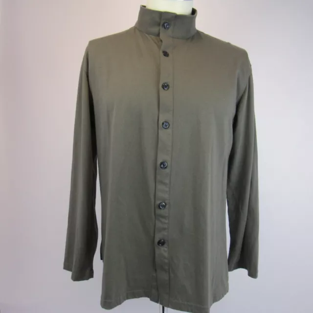 Men's Van Laack Long Sleeve Button Up Pullover Gray Size Large