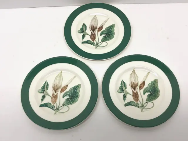 Set of 3 Myott Staffordshire England Green Molly O Day Dessert Bread Plate