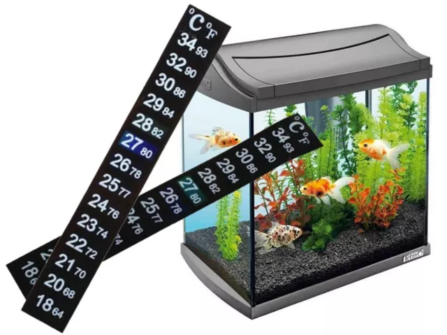 Stick On Digital Thermometer Adhesive Aquarium Fish Tank Water Strip  Lcd 2