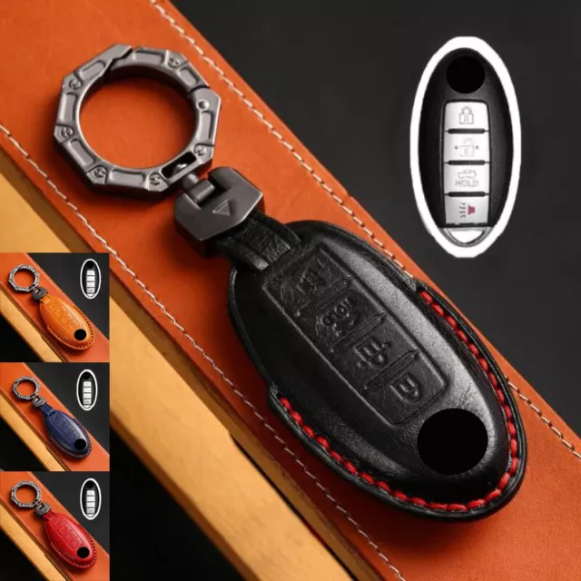 Genuine Leather Car Key Case Cover For Infiniti Q60 Q50 For Nissan Altima