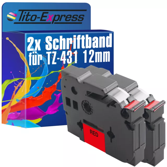 2x Schriftband für Brother TZe-431 P-Touch 1000 1000 BTS 1000 F 1005 BTS 1005 F