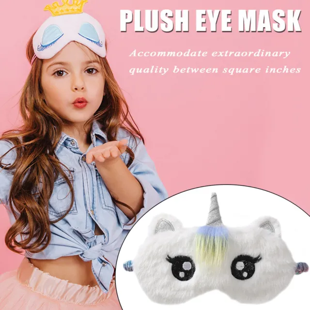 Cartoon Plush Eye Mask Colorful Women Kids Eyeshade Home Rest Sleeping Eyepatch 3