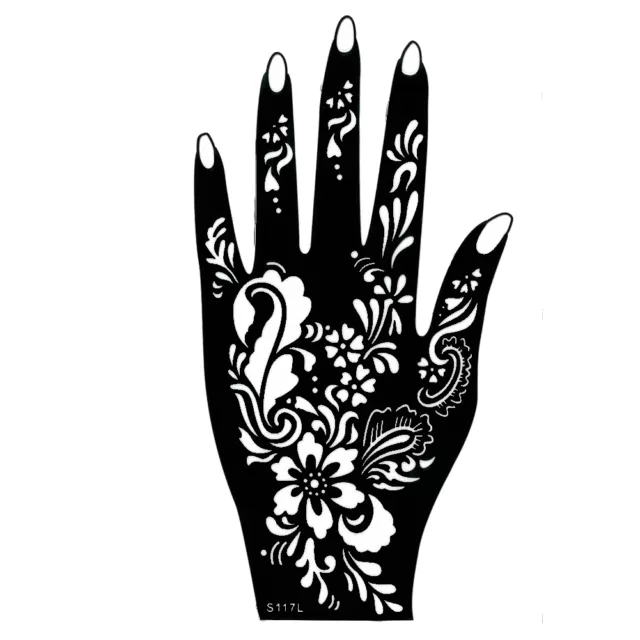 Henna Tattoo Schablone Hand Links Kina Handbemalung Dövme Mehndi