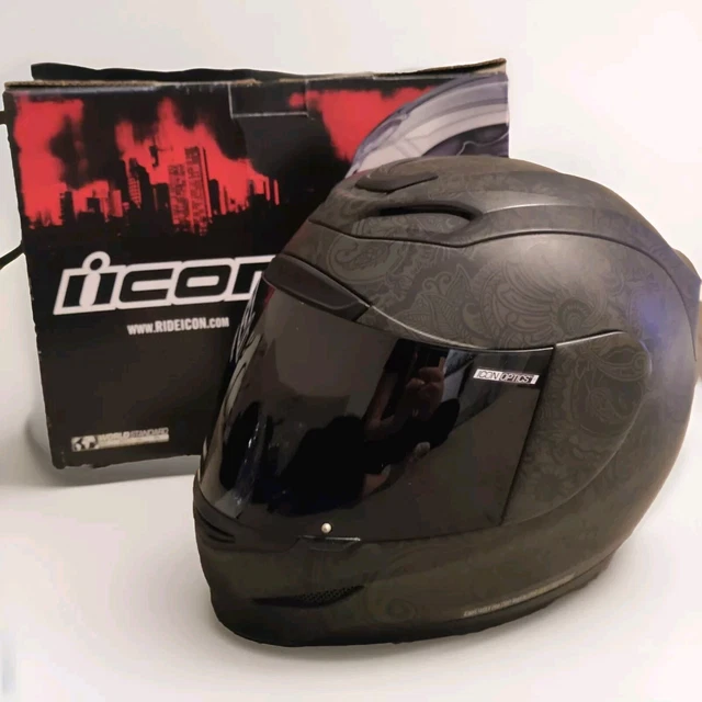 icon airmada chantilly helmet black AM BK  MOTOSTYLEONLINE The Icon Airflite Dark Motorcycle Helmet is part of the latest Icon collection New Icon Helmets in Stock!