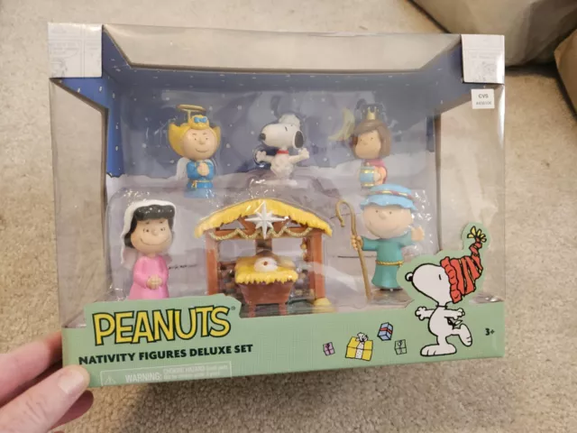 Peanuts Nativity Figures Deluxe Set Snoopy Charlie Brown Christmas