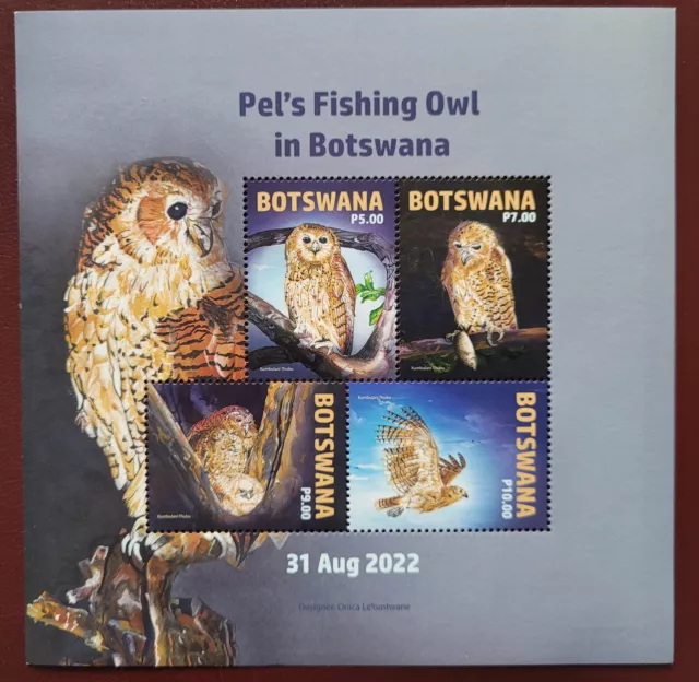 Botswana 2022 / Birds -  Pel's Fishing Owl / 4v  ms