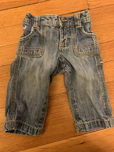 Vintage Osk Kosh B'Gosh  Heart Jeans Toddler Girls 6M