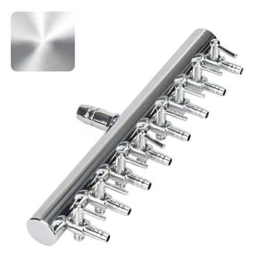 8-Way Aquarium Air Flow Control Lever Valve Chromium Copper Distributor Fish Tan