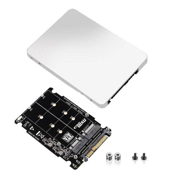 M.2 SSD to U.2 Adapter 2in1 M.2 NVMe and SATA-Bus NGFF SSD to PCI-E U.2 SFF-