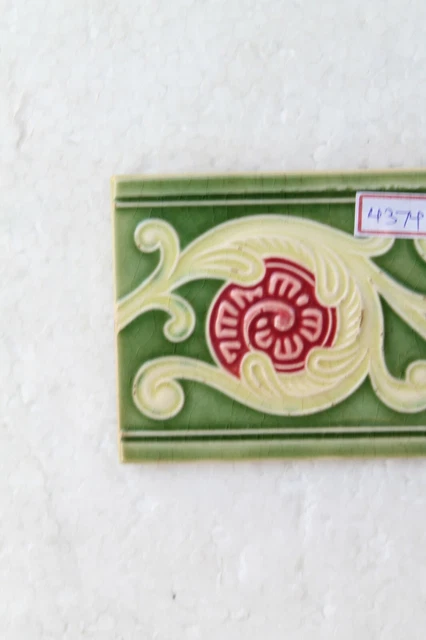 Japan antique art nouveau vintage majolica border tile c1900 Decorative NH4374 2