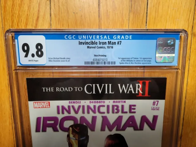 Invincible Iron Man #7 CGC 9.8 1st App & 1st Cvr App of Riri Williams 3rd Print 2