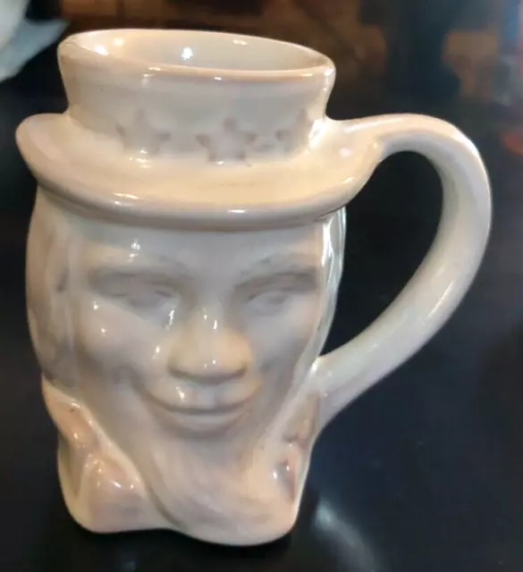 1976 Frankoma Pottery White Glazed Uncle Sam Centennial Toby Mug