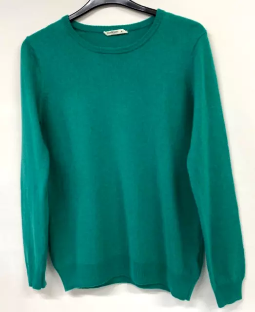 Woolovers Jumper Sweater Womens M Emerald Green Merino Wool & Cashmere 054