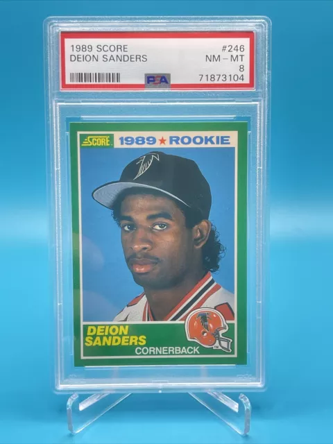 1989 Score Football #246 Deion Sanders Falcons RC Rookie HOF PSA 8 NM-MT