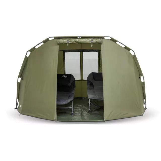 Lucx® Angelzelt 2 Mann Karpfenzelt  2 Man Bivvy Carp Dome Fishing Tent "Caracal" 3