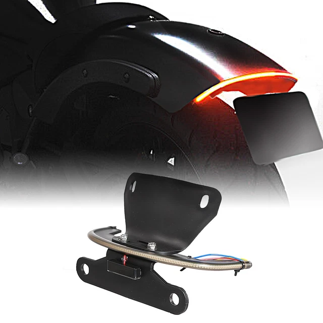 Feu Arrière LED Dynamique + Support Plaque Immatriculation Moto - Compatible Vulcan S 650 & Vulcan Cafe