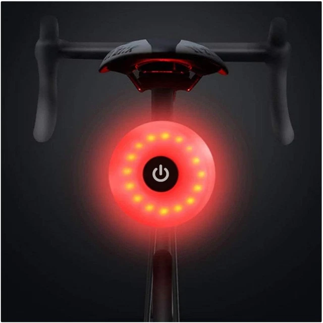 Luce per casco da bicicletta, 200 lumen, ricaricabile tramite USB, IP66, impermeabile, doppia luce anteriore e posteriore, 5 livelli di oscuramento, avviso a 360°, luce luminosa portatile per