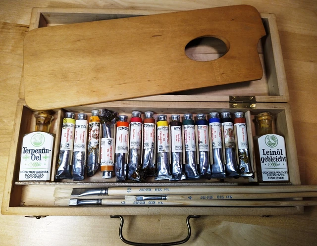 Malkasten Gee-Wee Ölfarben - 20er Jahre - Pelikan GÜNTHER WAGNER  nie verwendet!